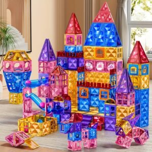 Deluxe Magnetic Tiles Set for Kids - 52 & 97 Pcs STEM Building Toy